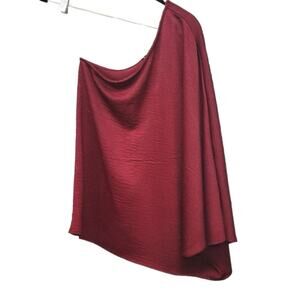 Maroon One Shoulder Entro Shirt - Size Small